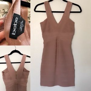 Blush Pink Bebe Bandage Dress